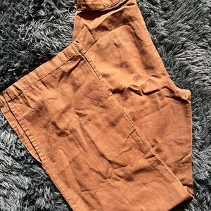 Bershka Brown Wide Leg Pants with Relaxed Fit